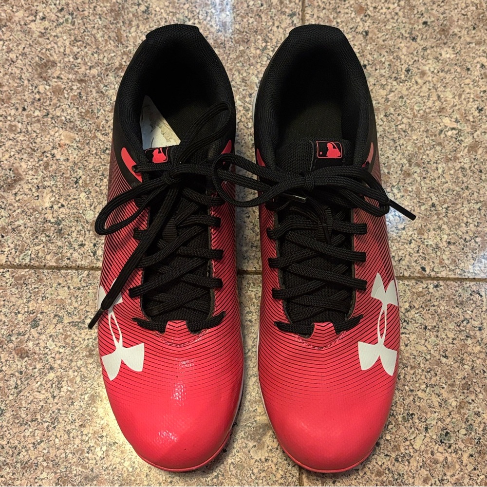Under Armour Pink and Black Athletic Softball Cleats